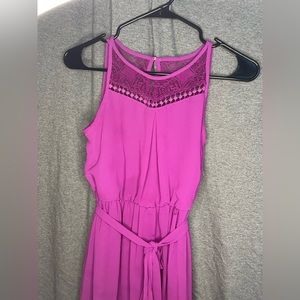 Magenta dress with belt